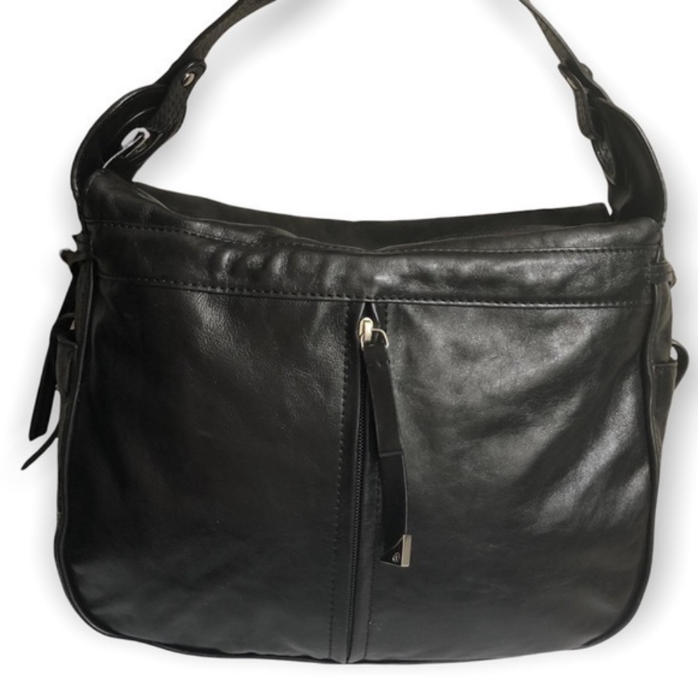 Francesco biasia black leather tote bag
